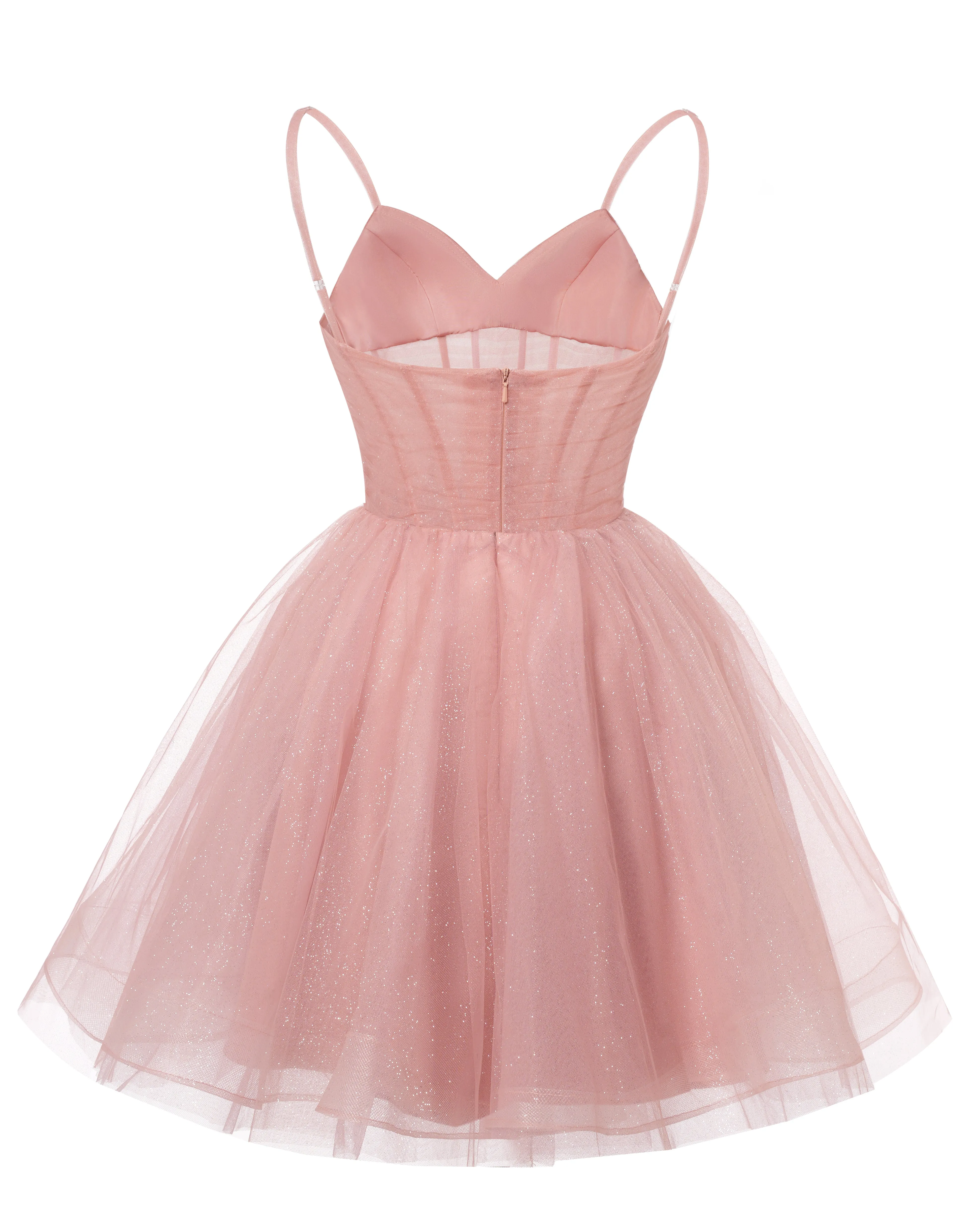 Women's V Neck Tulle Spaghetti Straps Yellow Homecoming Dresses with Corset Back Short Prom Gowns for Teens
